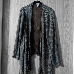 Elegant Black and Gray Women's Cardigan